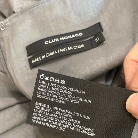 CLUB Monaco Letitia Navy and Brown Color Block Midi Pencil Sheath Dress … - Picture 14 of 15